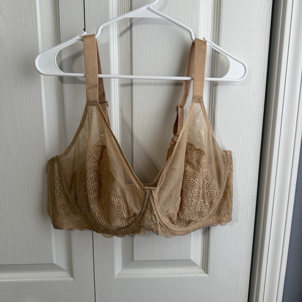 HSIA Underwired Sheer Lace Scales Women's Bra Size 46DD Casual Travel Preppy